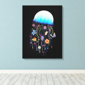 Floral Jellyfish Canvas Afdruk (Insitu (Houten vloer))