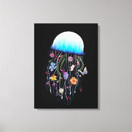 Floral Jellyfish Canvas Afdruk