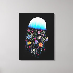 Floral Jellyfish Canvas Afdruk