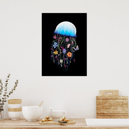 Floral Jellyfish print (Keuken)