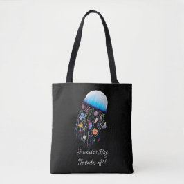 Floral Jellyfish Tote Bag