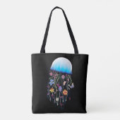 Floral Jellyfish Tote Bag (Achterkant)