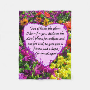 FLORAL JEREMIAH 29:11 FOTO-ONTWERP FLEECE DEKEN