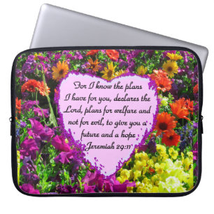 FLORAL JEREMIAH 29:11 FOTO-ONTWERP LAPTOP SLEEVE