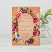  Floral Jewel Oranje Shower Kaart (Staand voorkant)