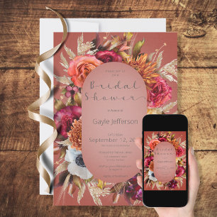 Floral Jewel Rust Lijst Shower Kaart