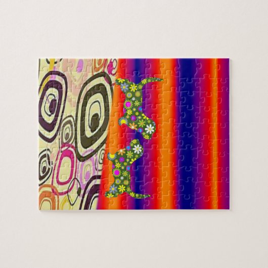 Floral Jigzaag Puzzle Legpuzzel (Horizontaal)