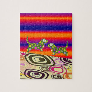 Floral Jigzaag Puzzle Legpuzzel