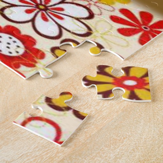 Floral Jigzaag Puzzle Legpuzzel (Zijkant)