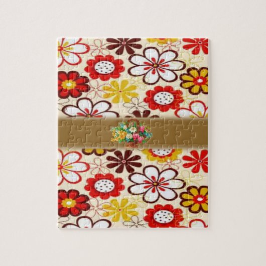 Floral Jigzaag Puzzle Legpuzzel (Verticaal)