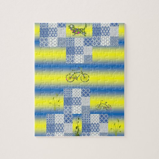 Floral Jigzaag Puzzle Legpuzzel (Verticaal)