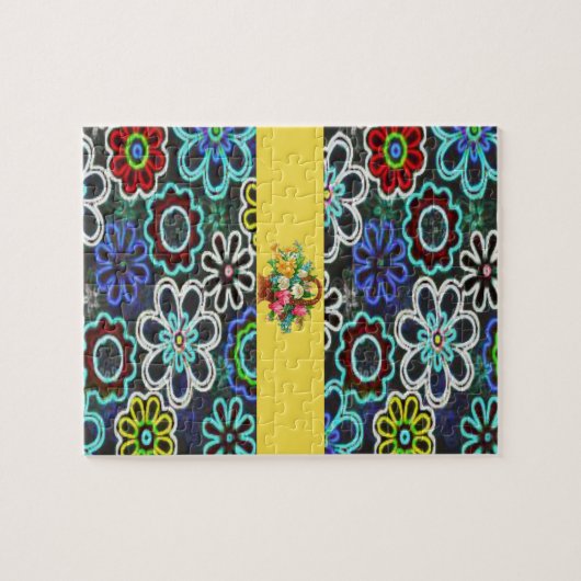 Floral Jigzaag Puzzle Legpuzzel (Horizontaal)