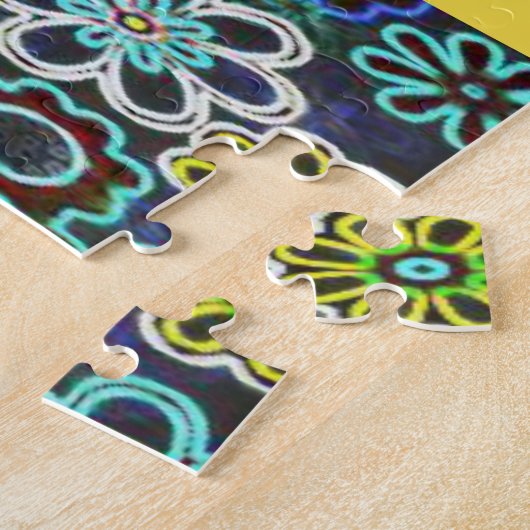 Floral Jigzaag Puzzle Legpuzzel (Zijkant)