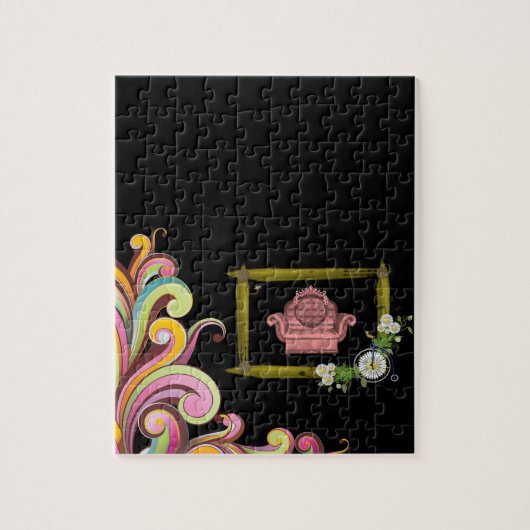 Floral Jigzaag Puzzle Legpuzzel (Verticaal)