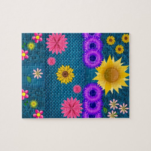 Floral Jigzaag Puzzle Legpuzzel (Horizontaal)