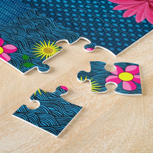 Floral Jigzaag Puzzle Legpuzzel (Zijkant)