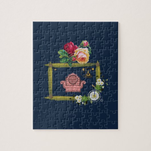 Floral Jigzaag Puzzle Legpuzzel (Verticaal)
