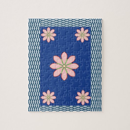 Floral Jigzaag Puzzle Legpuzzel (Verticaal)