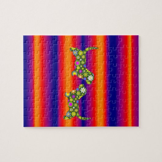 Floral Jigzaag Puzzle Legpuzzel (Horizontaal)