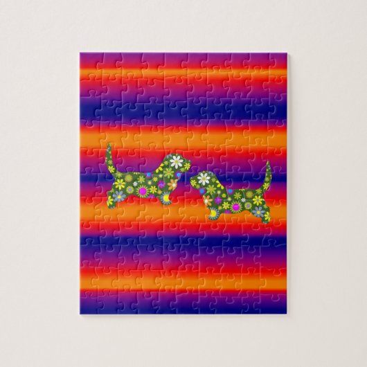 Floral Jigzaag Puzzle Legpuzzel (Verticaal)