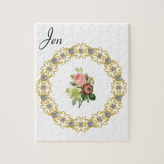 Floral Jigzaag Puzzle Legpuzzel (Verticaal)