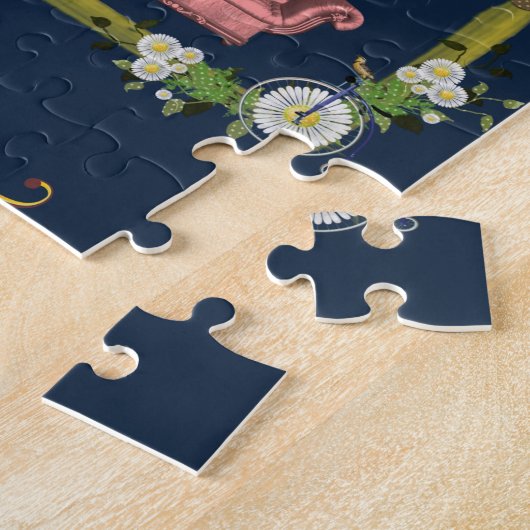 Floral Jigzaag Puzzle Legpuzzel (Zijkant)