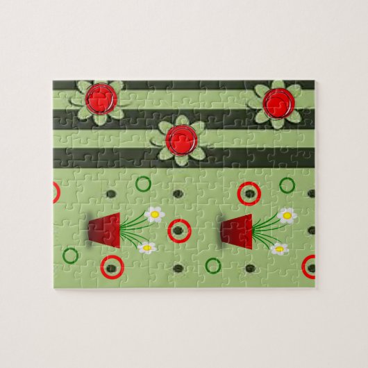 Floral Jigzaag Puzzle Legpuzzel (Horizontaal)