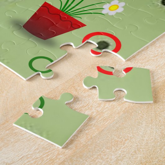 Floral Jigzaag Puzzle Legpuzzel (Zijkant)