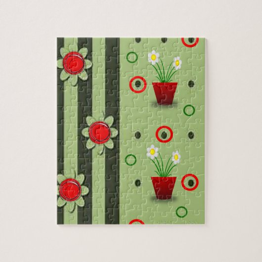 Floral Jigzaag Puzzle Legpuzzel (Verticaal)