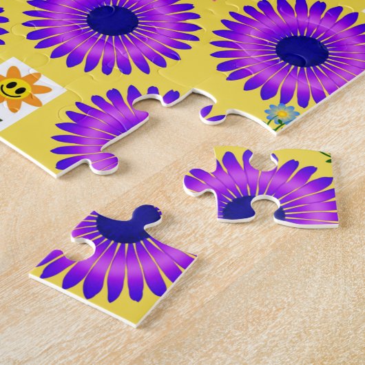 Floral Jigzaag Puzzle Legpuzzel (Zijkant)