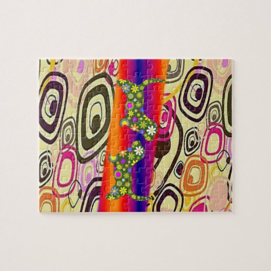 Floral Jigzaag Puzzle Legpuzzel (Horizontaal)