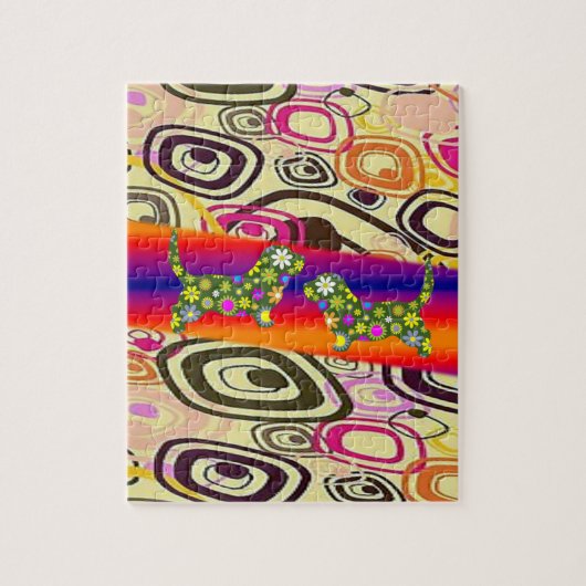 Floral Jigzaag Puzzle Legpuzzel (Verticaal)