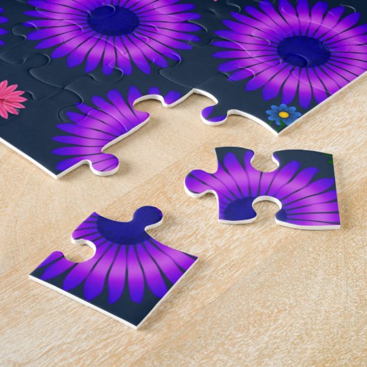 Floral Jigzaag Puzzle Legpuzzel (Zijkant)