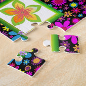 Floral Jigzaag Puzzle Legpuzzel (Zijkant)