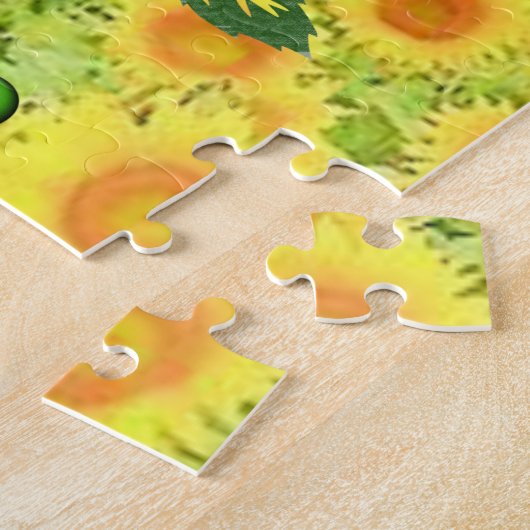 Floral Jigzaag Puzzle Legpuzzel (Zijkant)
