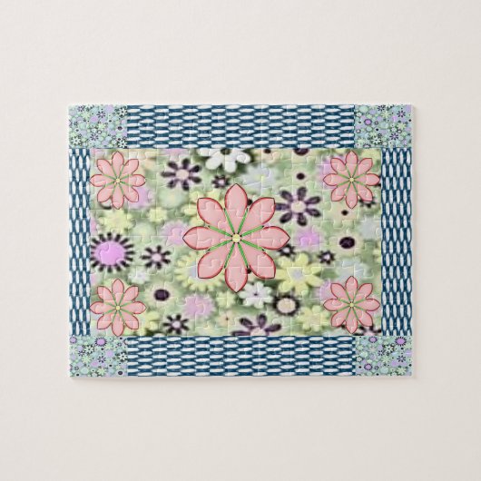 Floral Jigzaag Puzzle Legpuzzel (Horizontaal)