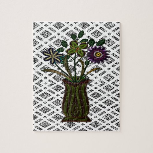 Floral Jigzaag Puzzle Legpuzzel (Verticaal)