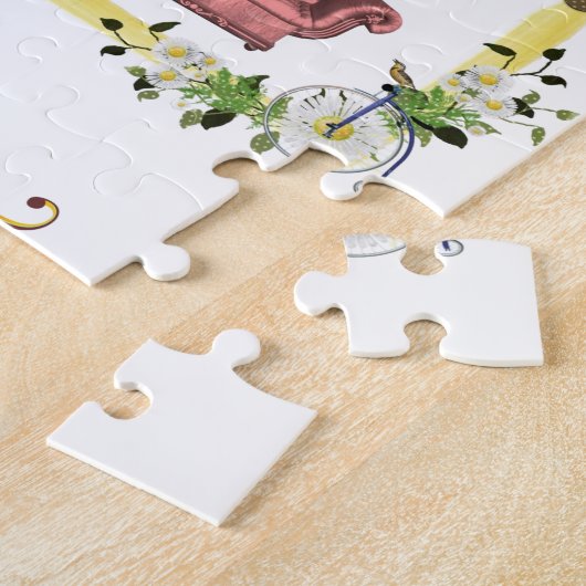 Floral Jigzaag Puzzle Legpuzzel (Zijkant)