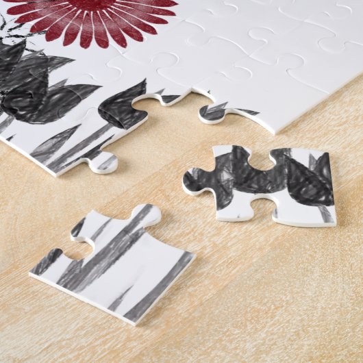 Floral Jigzaag Puzzle Legpuzzel (Zijkant)