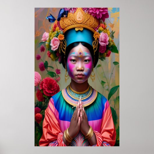 Floral jonge prinses poster (Voorkant)