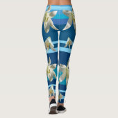 Floral Joy in Blue Custom Leggings (Achterkant)