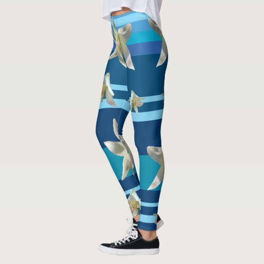 Floral Joy in Blue Custom Leggings (Links)