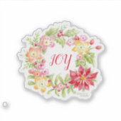 Floral Joy Medley Krans Custom-Cut Vinyl Sticker (Voorkant)