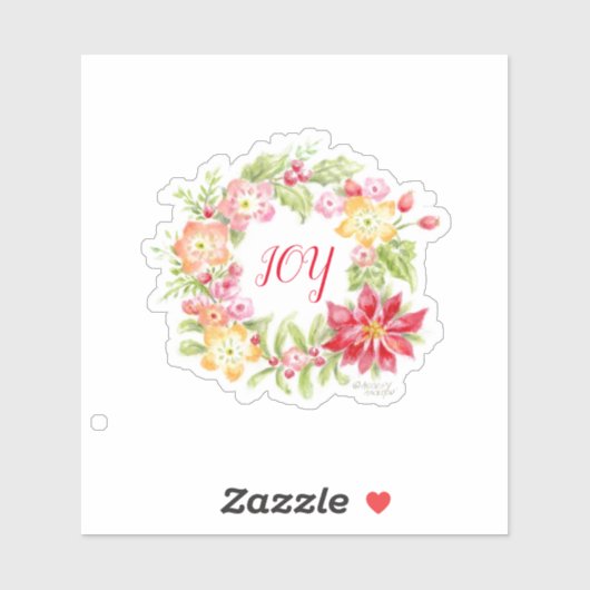 Floral Joy Medley Krans Custom-Cut Vinyl Sticker (Vel)