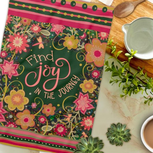 Floral Joy Quote  Streep Dragonfly Theedoek