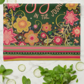 Floral Joy Quote  Streep Dragonfly Theedoek (Gevouwen)