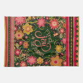 Floral Joy Quote  Streep Dragonfly Theedoek (Horizontaal)