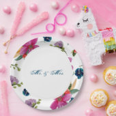 Floral Joyeaux Personalized Occasion Borden Papieren Bordje (Feest)