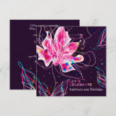 Floral Jubilee - uitnodiging van de Birthday Party (Voorkant / Achterkant)