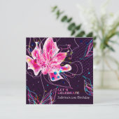 Floral Jubilee - uitnodiging van de Birthday Party (Staand voorkant)